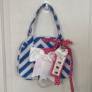 Chevron Blue and Pink Wine Bag